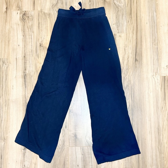 NWOT Anthropologie x Kerri Rosenthal Wide Leg Cotton Cashmere Navy Pants - Picture 5 of 12